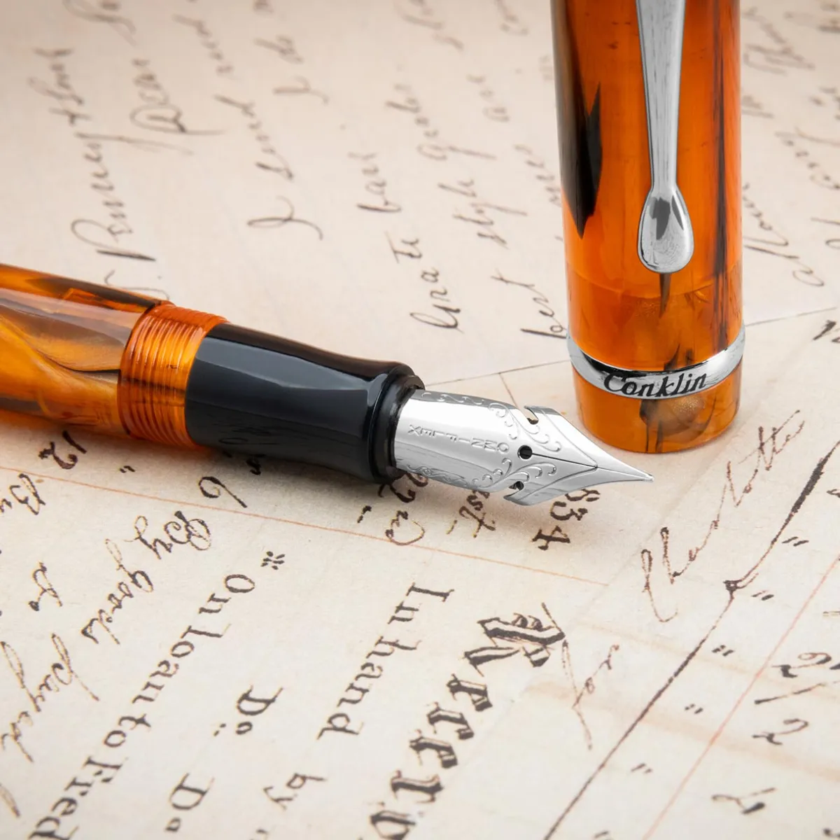 Levenger Fountain Pens|Conklin*Conklin Duragraph Amber Fountain Pen