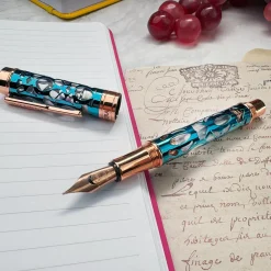 Levenger Fountain Pens|Conklin*Conklin Endura Deco Crest Demo Blue Fountain Pen