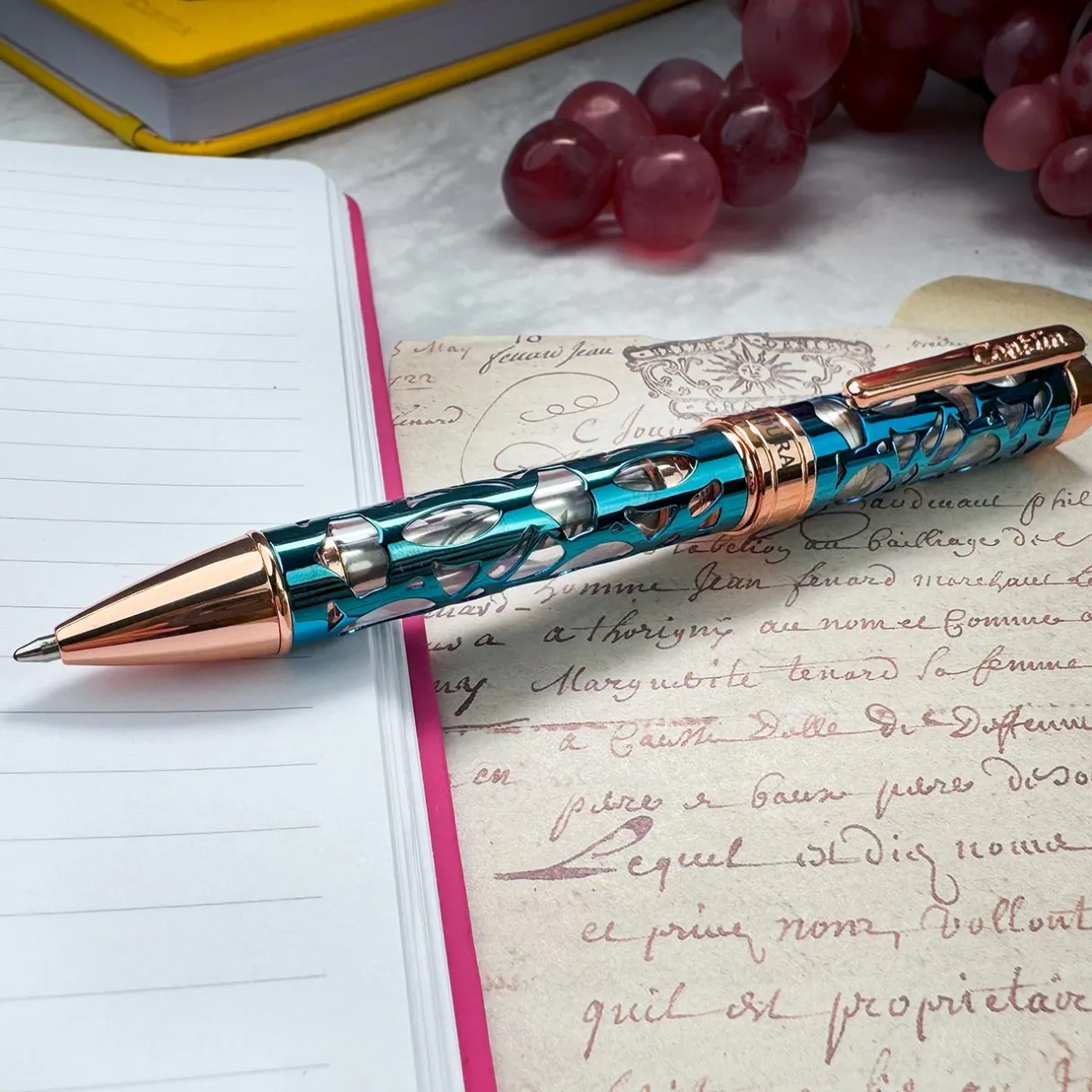 Levenger Ballpoint Pens|Rollerball Pens*Conklin Endura Deco Crest Demo Blue Pen