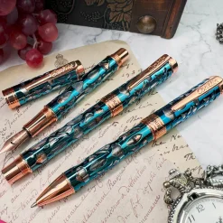 Levenger Ballpoint Pens|Rollerball Pens*Conklin Endura Deco Crest Demo Blue Pen