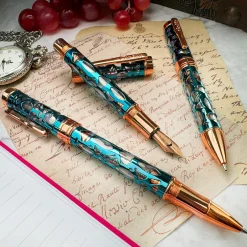 Levenger Ballpoint Pens|Rollerball Pens*Conklin Endura Deco Crest Demo Blue Pen