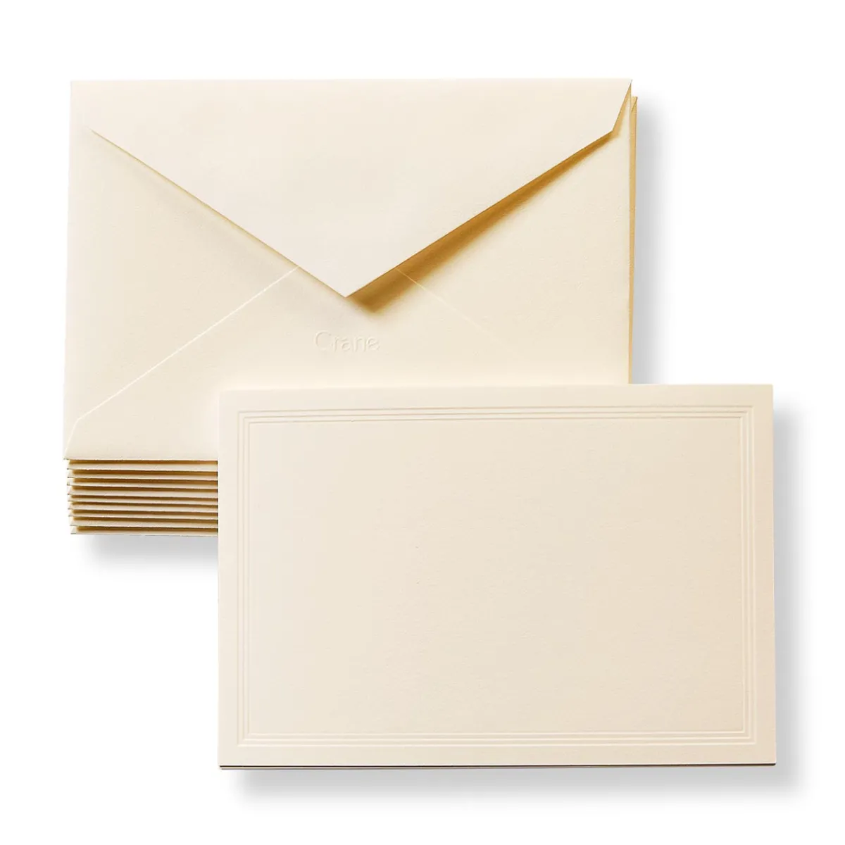 Levenger Gift Wrap & Cards|Gift Wrap & Cards*Crane Triple-Debossed Correspondence Cards and Envelopes (set of 10)