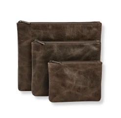Levenger Tech Cases|Travel Bags & Accessories*Dakota Leather Tech Pouches (set of 3)