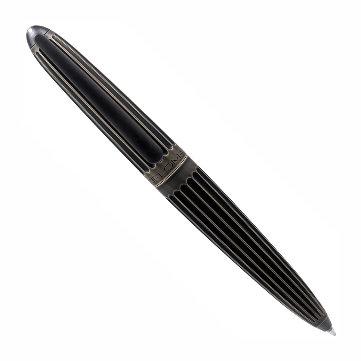 Levenger Ballpoint Pens|Rollerball Pens*Diplomat Aero Stripes Oxyd Brass Pen