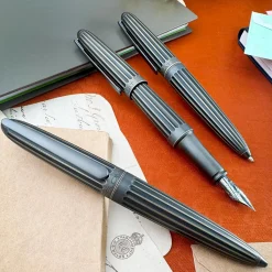 Levenger Ballpoint Pens|Rollerball Pens*Diplomat Aero Stripes Oxyd Brass Pen