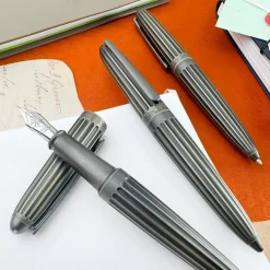 Levenger Ballpoint Pens|Rollerball Pens*Diplomat Aero Stripes Oxyd Brass Pen