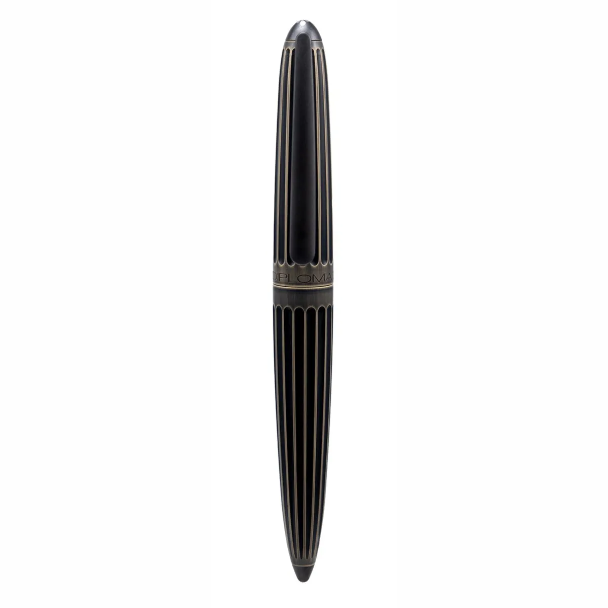 Levenger Ballpoint Pens|Rollerball Pens*Diplomat Aero Stripes Oxyd Brass Pen