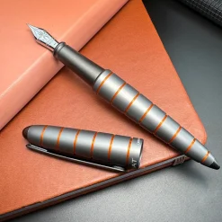 Levenger Fountain Pens|Diplomat*Diplomat Elox Grey Ring Fountain Pen