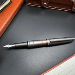 Levenger Fountain Pens|Diplomat*Diplomat Elox Grey Ring Fountain Pen