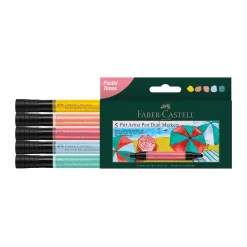 Levenger Fine Art Supplies|Faber-Castell*Faber-Castell Pastel Tones Dual Tip Pitt Artist Brush Pens (set of 5)