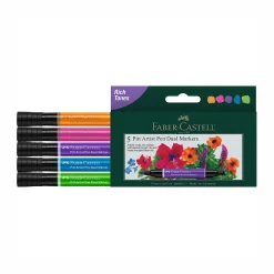 Levenger Fine Art Supplies|Faber-Castell*Faber-Castell Rich Tones Dual Tip Pitt Artist Brush Pens (set of 5)