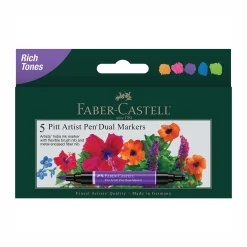 Levenger Fine Art Supplies|Faber-Castell*Faber-Castell Rich Tones Dual Tip Pitt Artist Brush Pens (set of 5)
