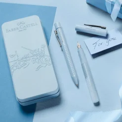 Levenger Ballpoint Pens|Fountain Pens*Faber-Castell Sky Blue Grip Pen Gift Set