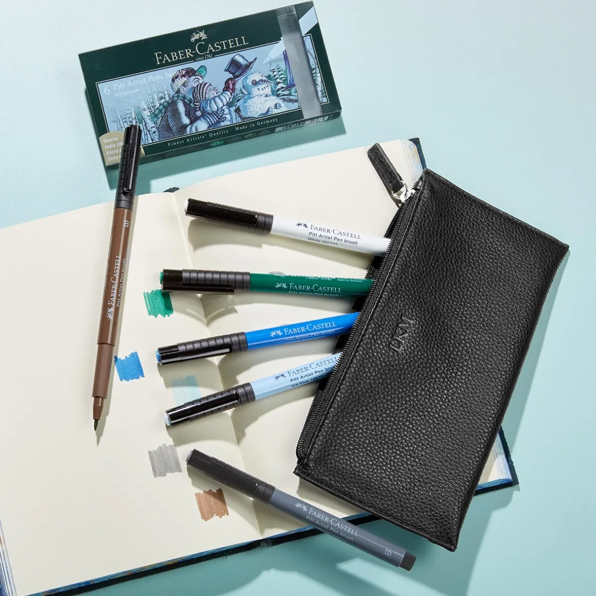 Levenger Fine Art Supplies|Faber-Castell*Faber-Castell Winterlude Pitt Artist Brush Pens Gift Set