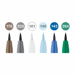 Levenger Fine Art Supplies|Faber-Castell*Faber-Castell Winterlude Pitt Artist Brush Pens (set of 6)