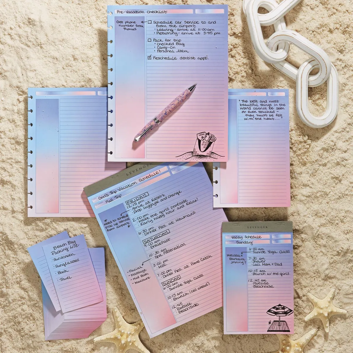 Levenger Freeleaf & Notepads*Freeleaf Cabana Color Gradient Annotation Ruled Pads (set of 2)
