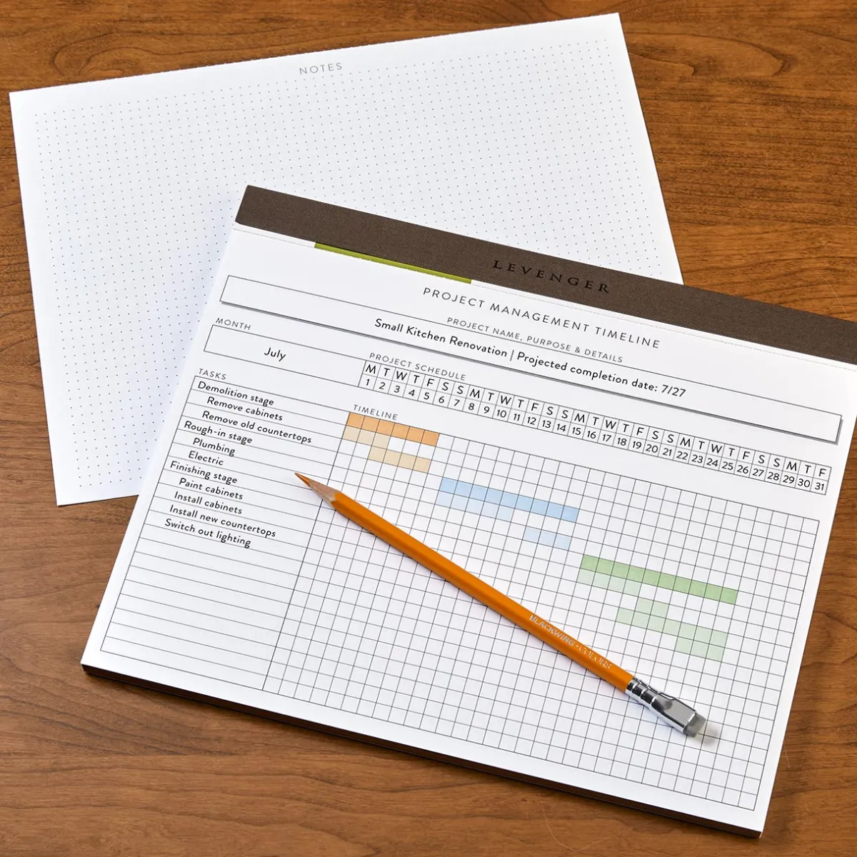 Levenger Freeleaf & Notepads|Desk Pad & Card Planners*Freeleaf Project Planner Pad (50 sheets)