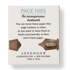 Levenger Bookmarks|Sticky Notes & Tabs*Gunmetal Page Nibs (set of 50)