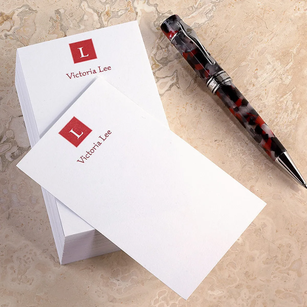 Levenger Premium Index Cards|Premium Personalized Index Cards*Insignia Personalized 3 x 5 Cards (set of 250)