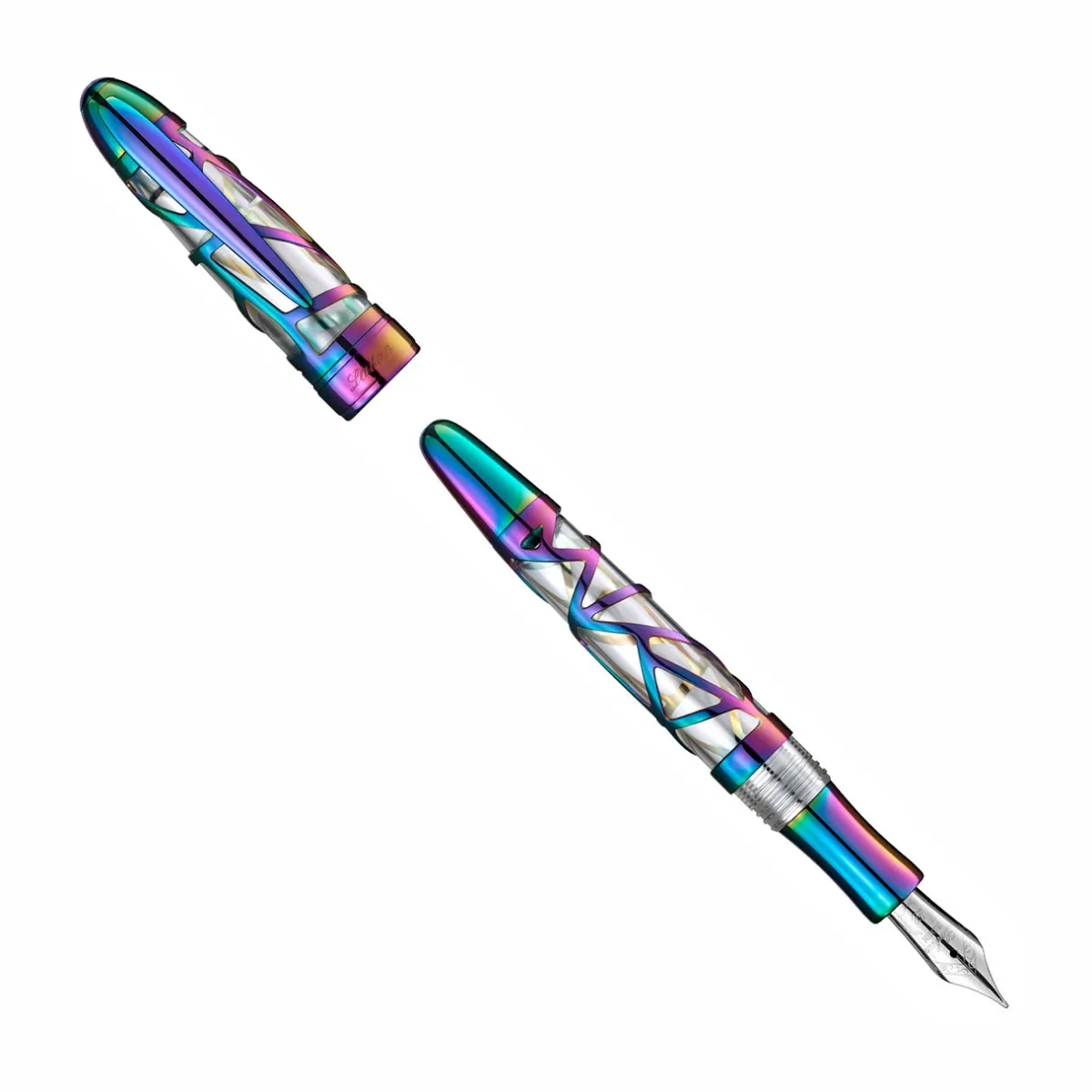 Levenger Fountain Pens*Laban Skeleton Rainbow Fountain Pen