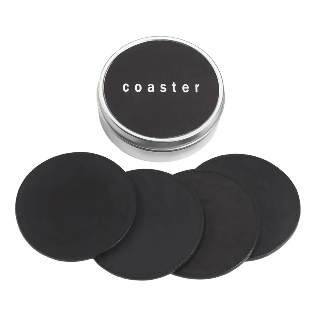 Levenger Workspace Organizers*Leather Coasters with Tin Box