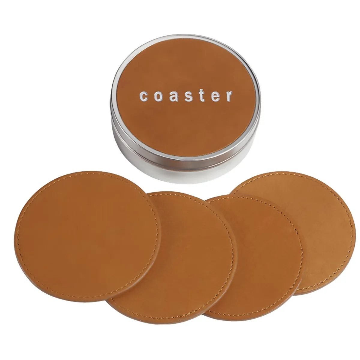 Levenger Workspace Organizers*Leather Coasters with Tin Box