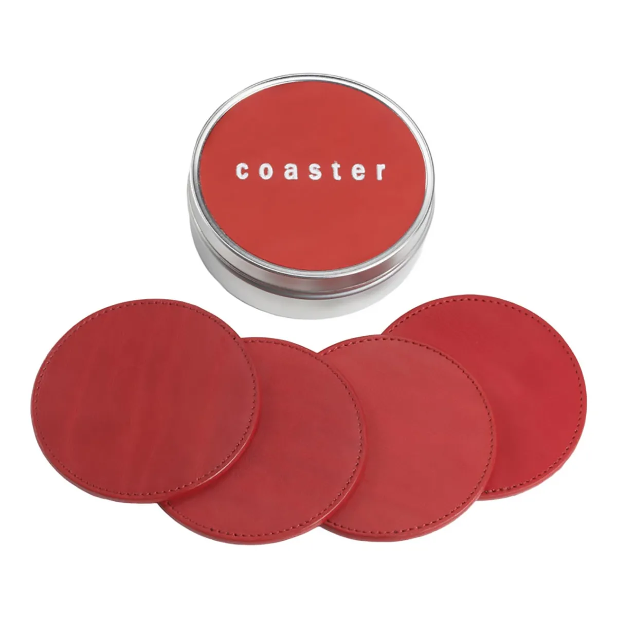 Levenger Workspace Organizers*Leather Coasters with Tin Box
