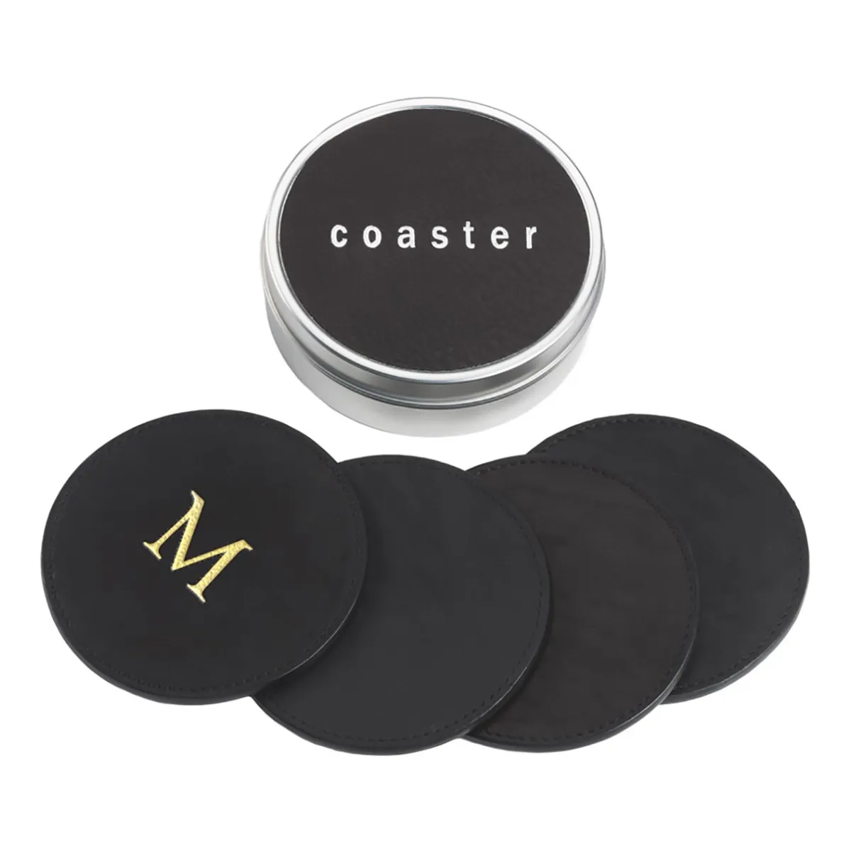 Levenger Workspace Organizers*Leather Coasters with Tin Box