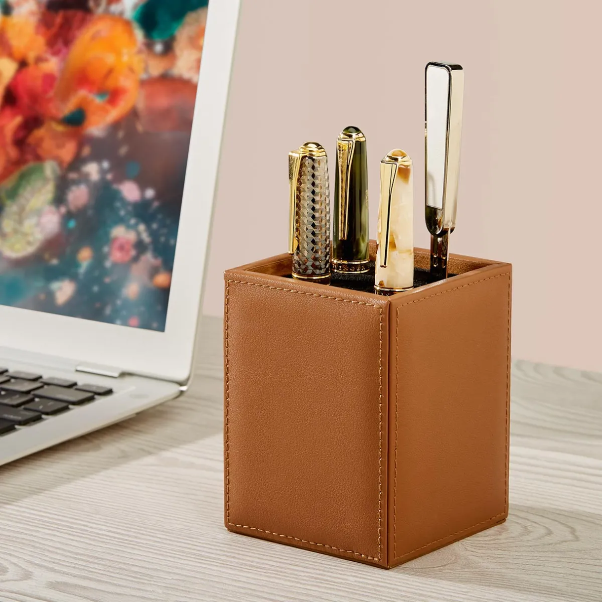 Levenger Pen Cases & Stands|Pen Cases & Stands*Leather Pen Cube