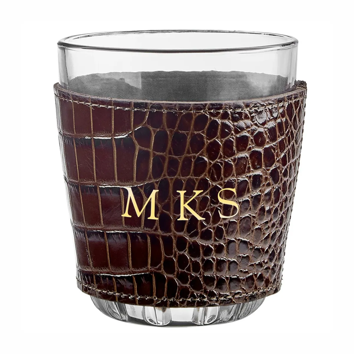 Levenger Business Gifts*Leather Wrapped Glass Set