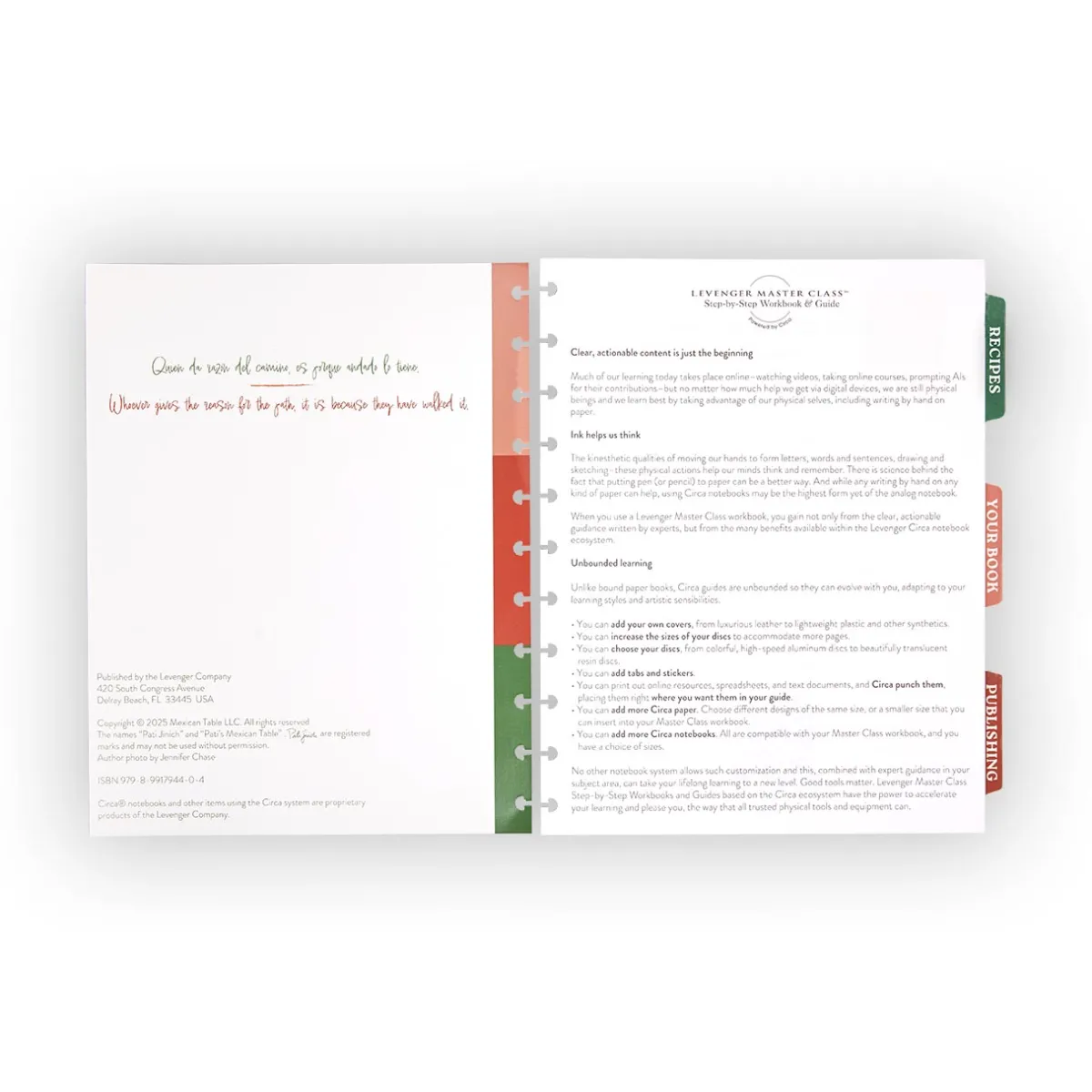 Levenger Letter Refills*Master Class How to Write a Cookbook Circa Refill