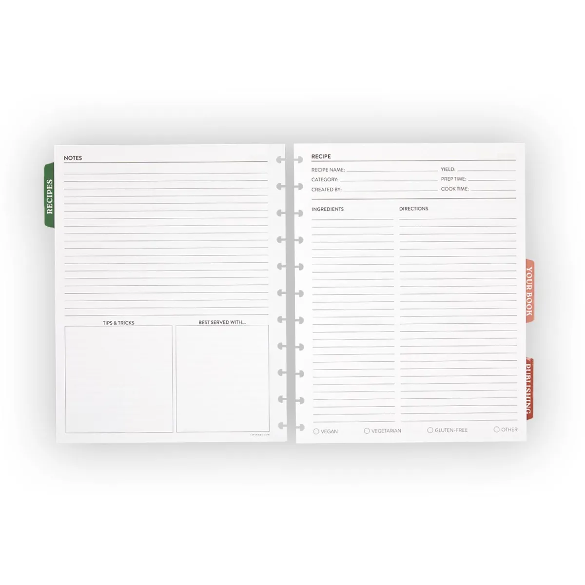 Levenger Letter Refills*Master Class How to Write a Cookbook Circa Refill
