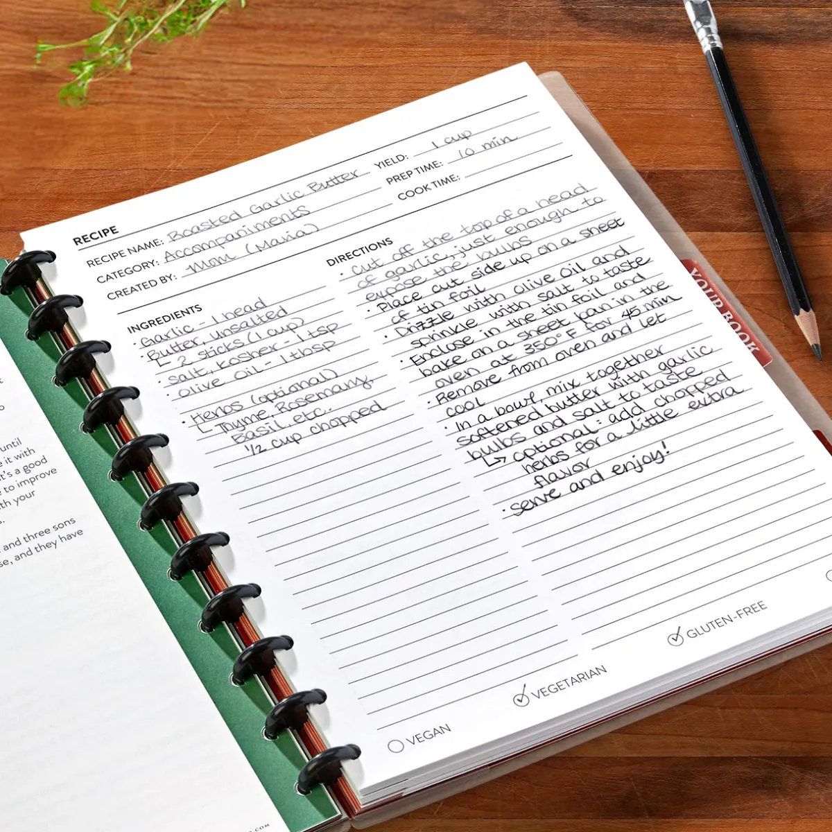 Levenger Letter Notebooks*Master Class How to Write a Cookbook Circa Workbook
