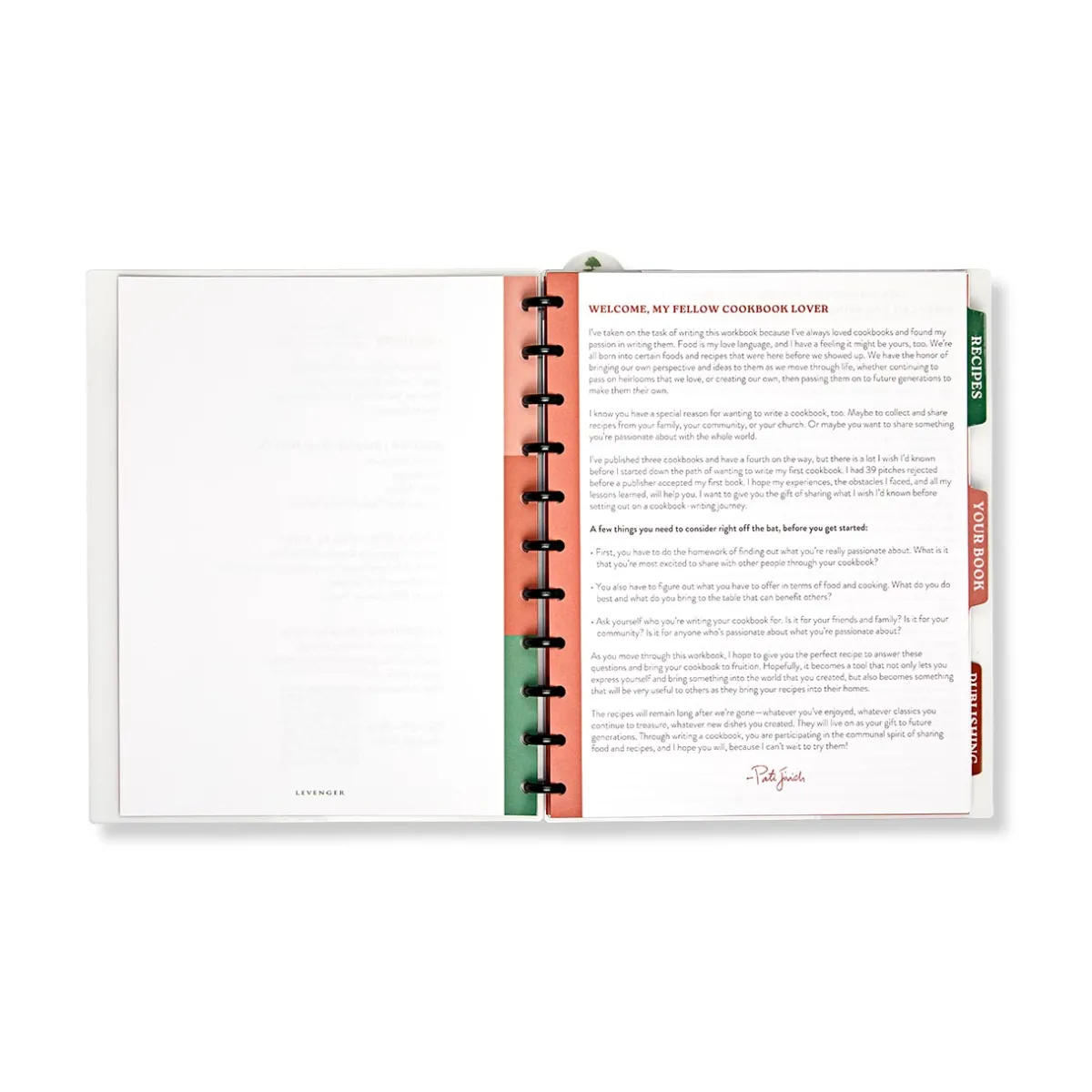 Levenger Letter Notebooks*Master Class How to Write a Cookbook Circa Workbook