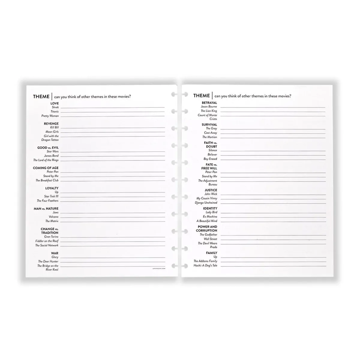 Levenger Letter Refills*Master Class Writing a Novel Circa Refill