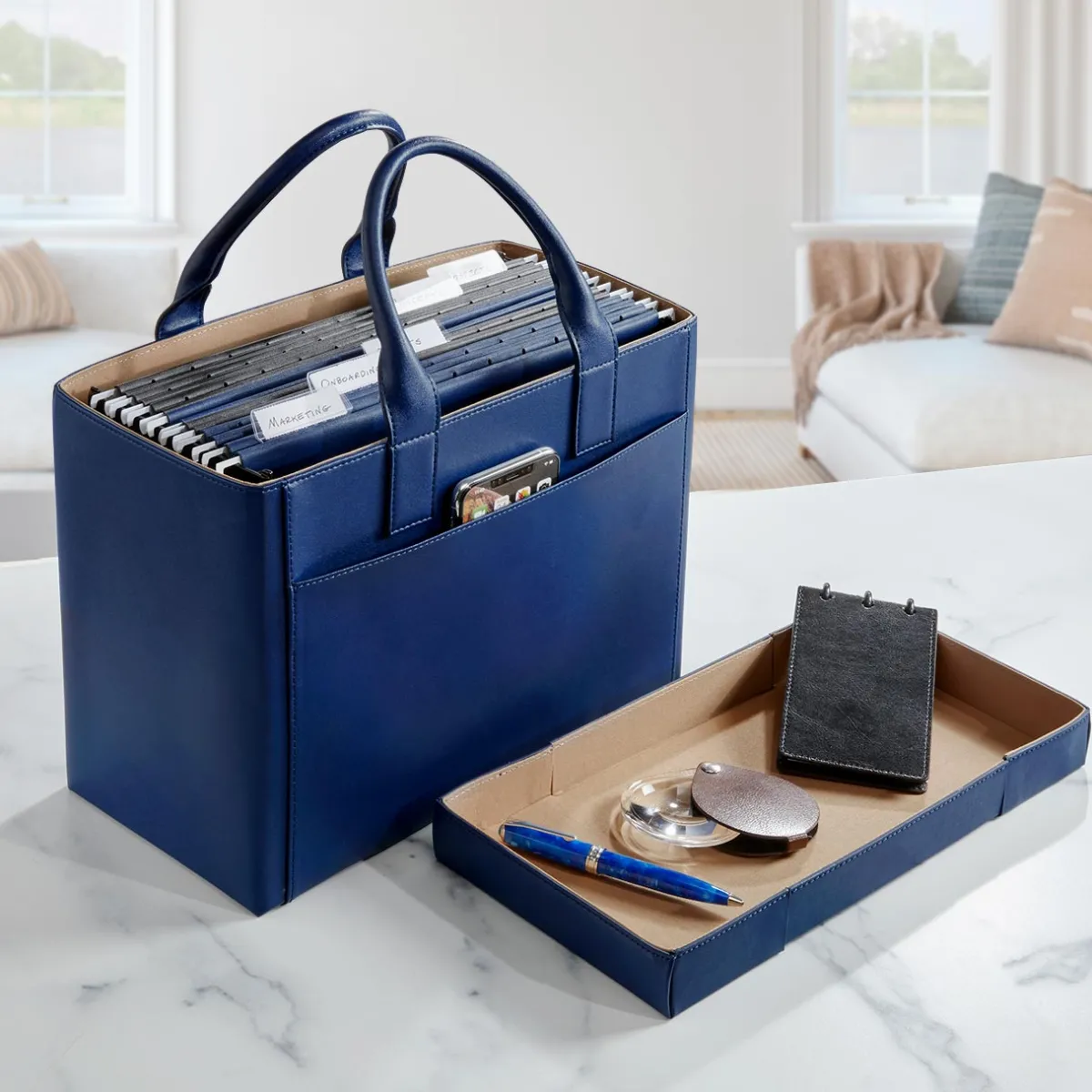 Levenger Filing & Folders|Filing & Folders*LevTex Portable File Tote with Lid