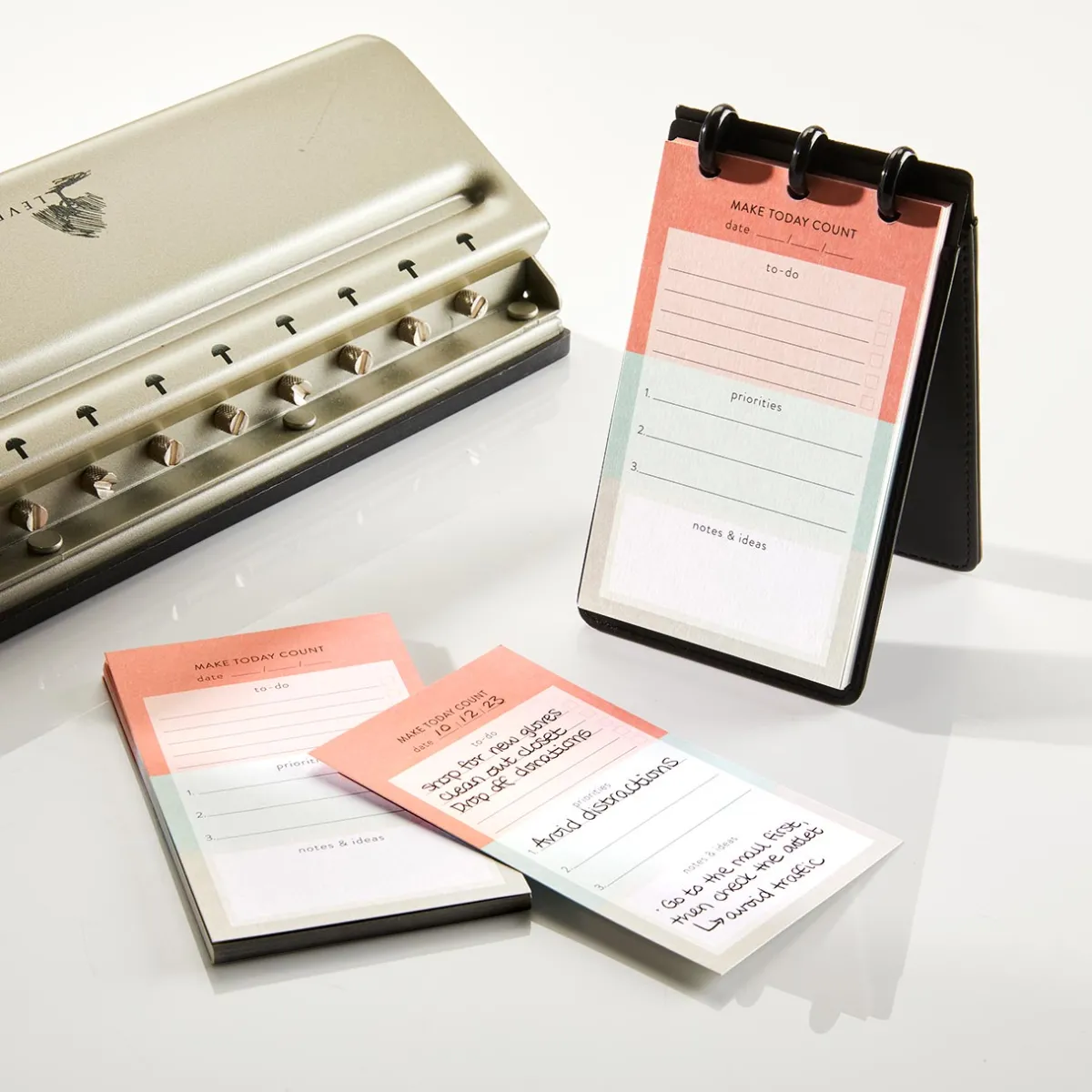 Levenger Desk Pad & Card Planners|Premium Index Cards*Make Today Count 3 x 5 Cards (set of 50)