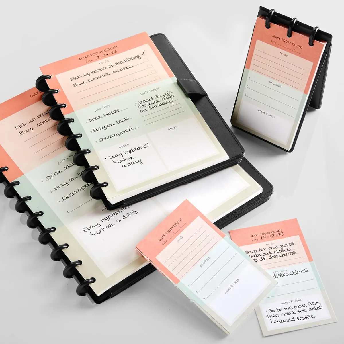 Levenger Desk Pad & Card Planners|Premium Index Cards*Make Today Count 3 x 5 Cards (set of 50)