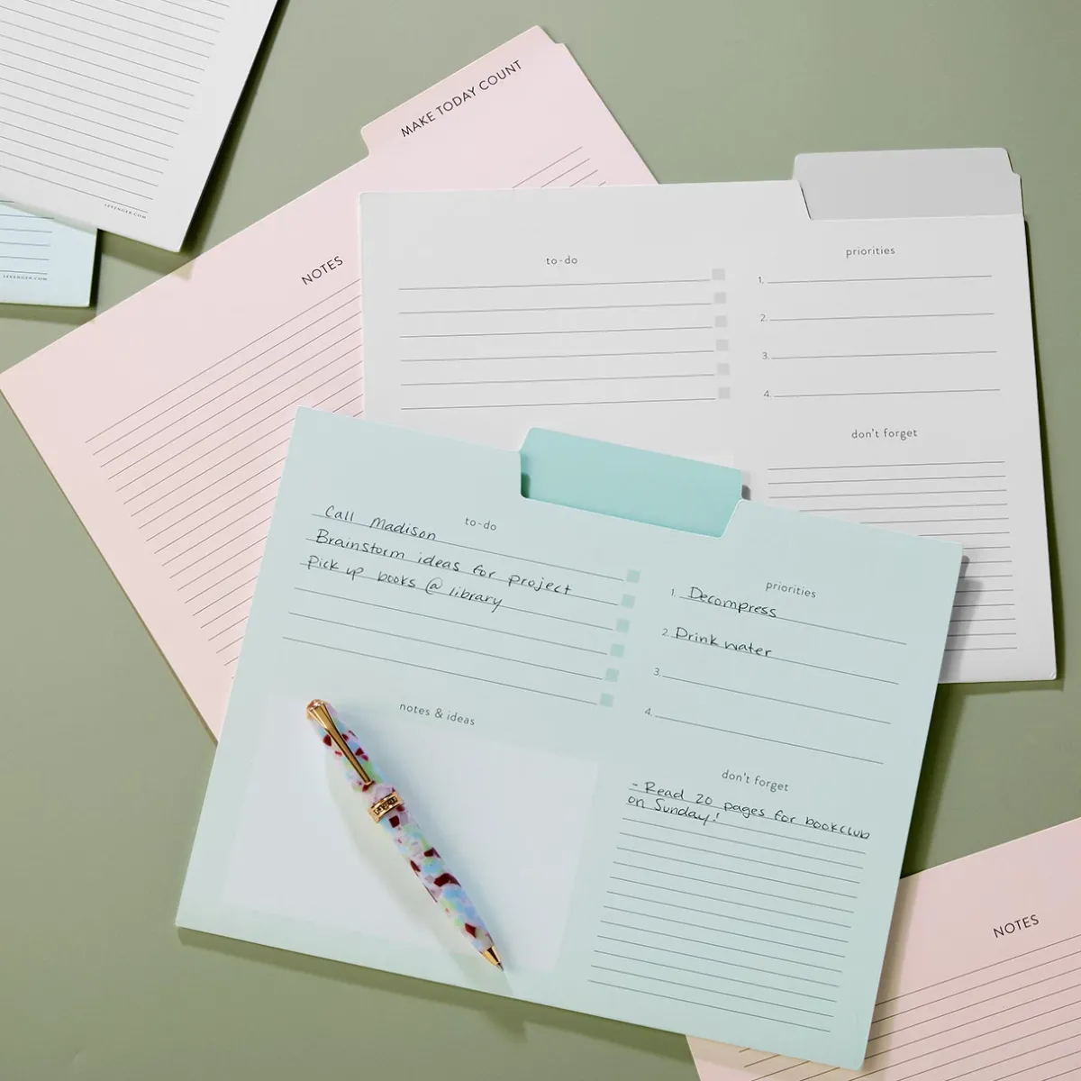 Levenger Filing & Folders|Filing & Folders*Make Today Count File Folders (set of 6)