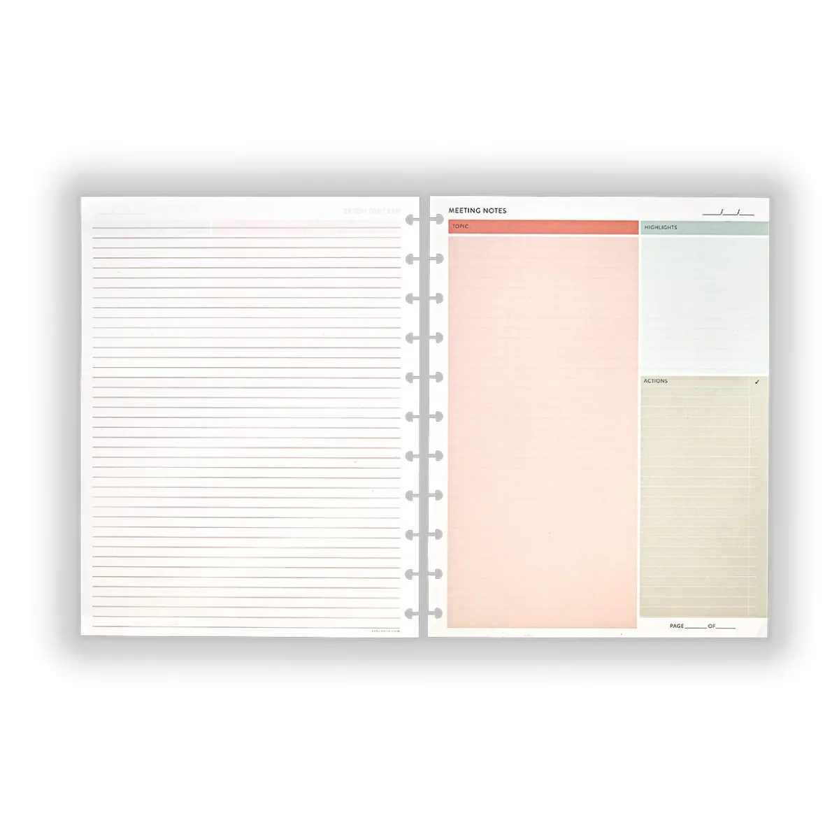 Levenger Junior Refills|Letter Refills*Make Today Count Meeting Notes (100 sheets)