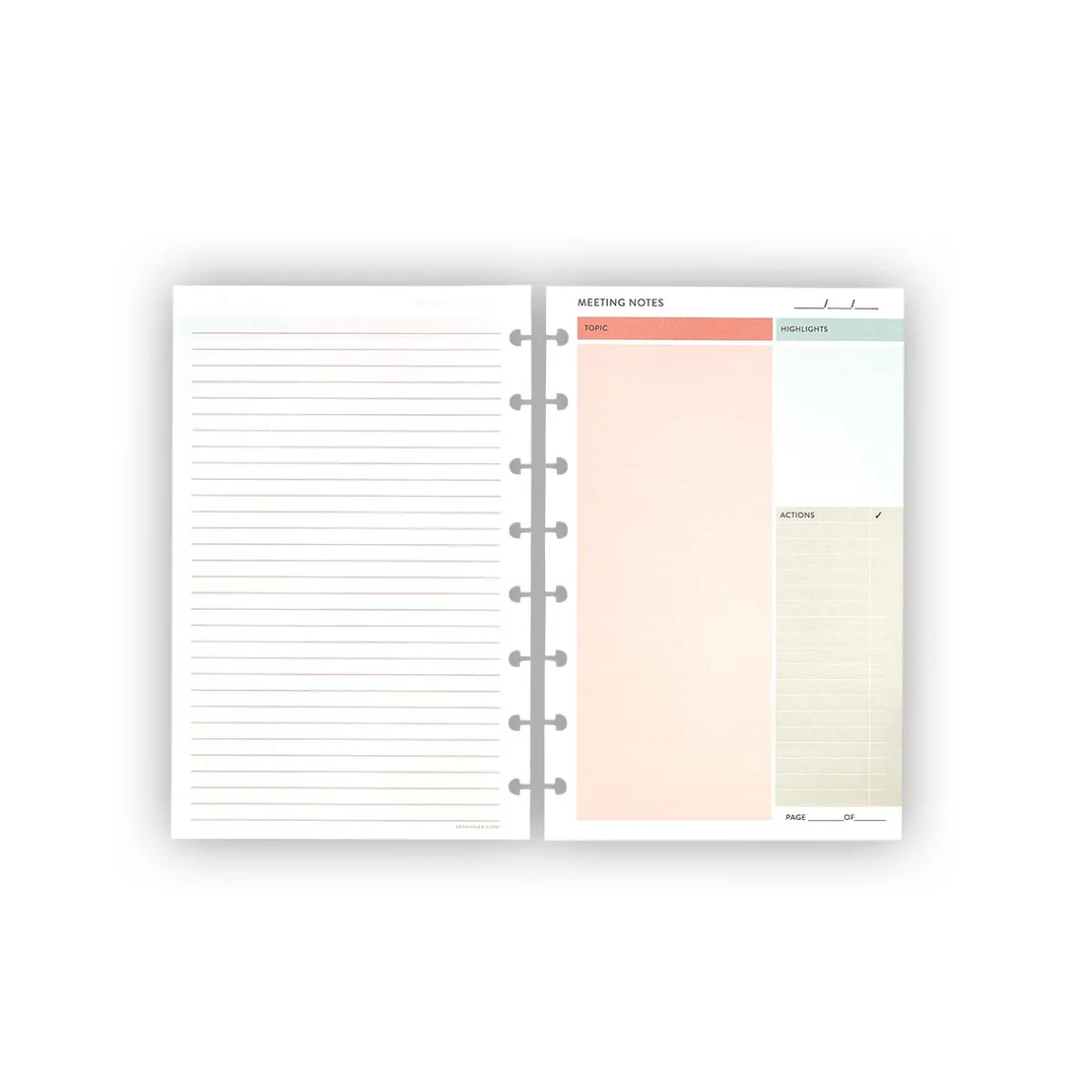 Levenger Junior Refills|Letter Refills*Make Today Count Meeting Notes (100 sheets)