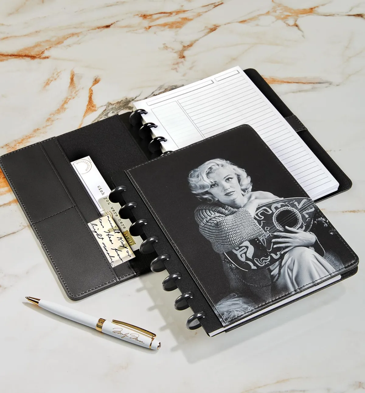 Levenger Junior Notebooks*Marilyn Monroe Guitar Circa Discbound Notebook