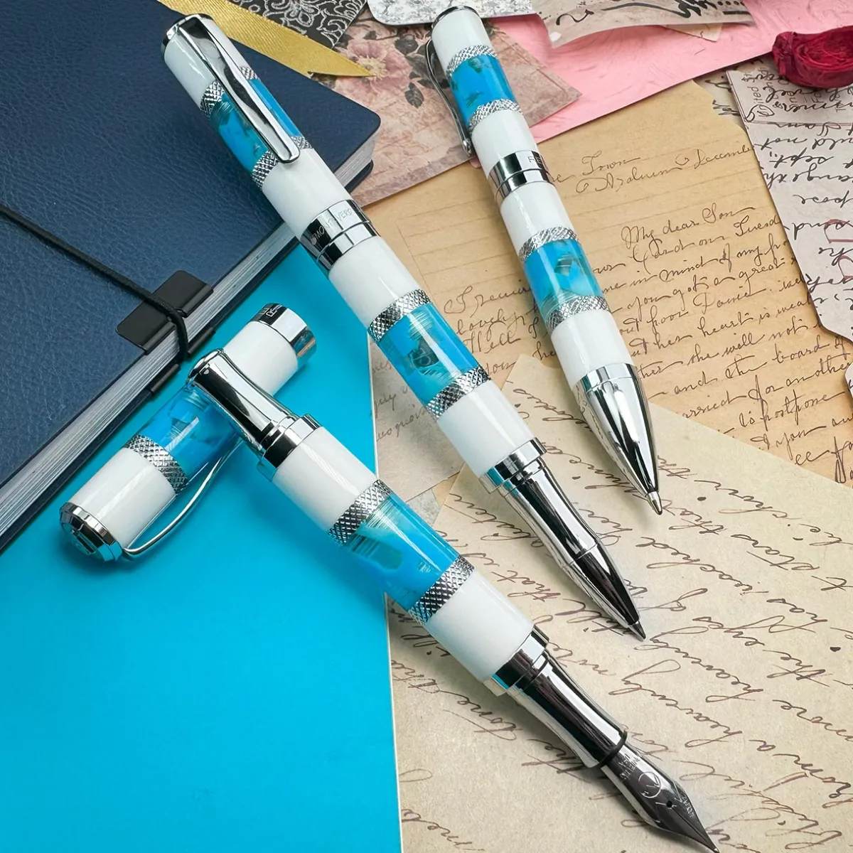 Levenger Fountain Pens|Monteverde*Monteverde Regatta Sport Santorini Fountain Pen