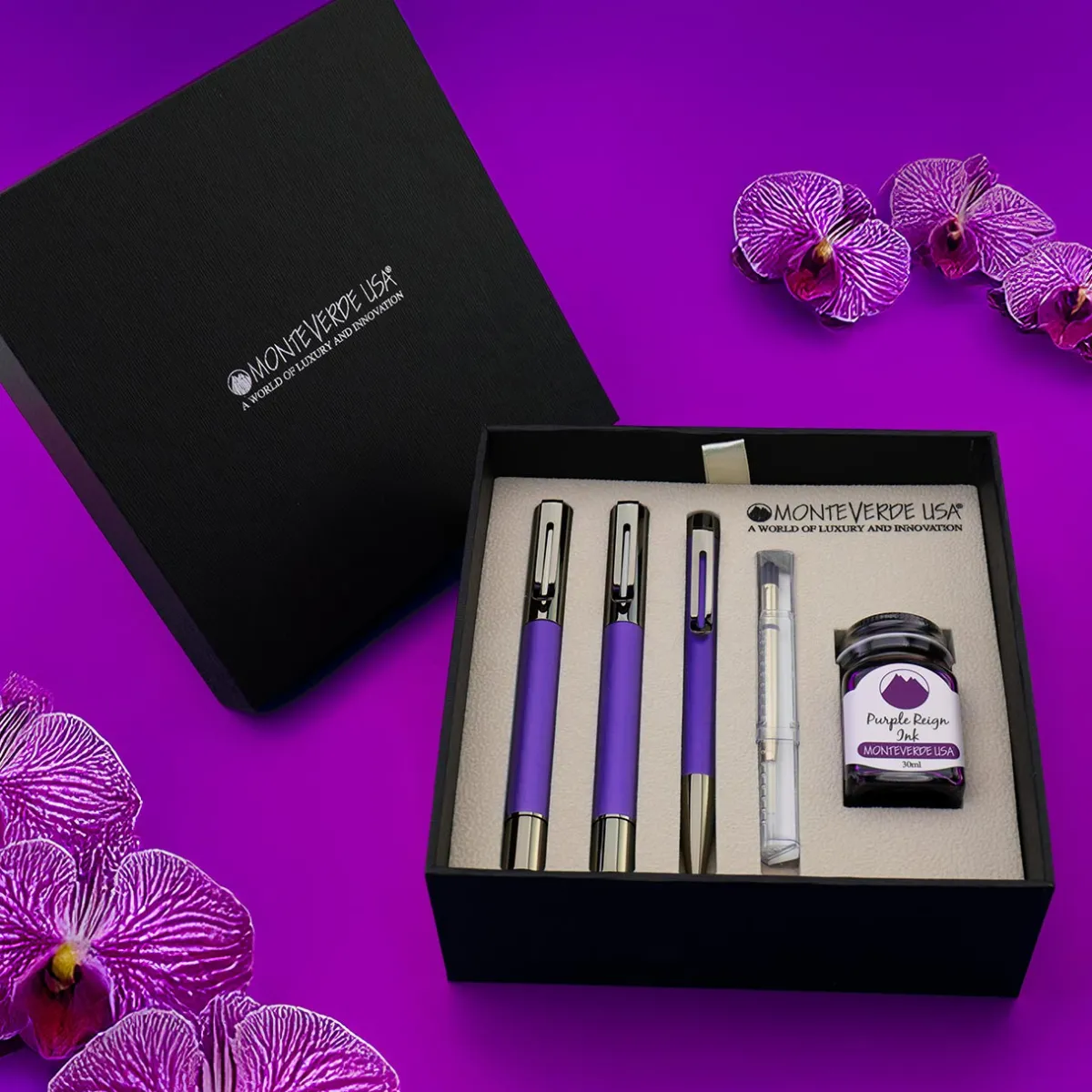 Levenger Fountain Pens|Monteverde*Monteverde Ritma Orchid Special Edition 2025 Set