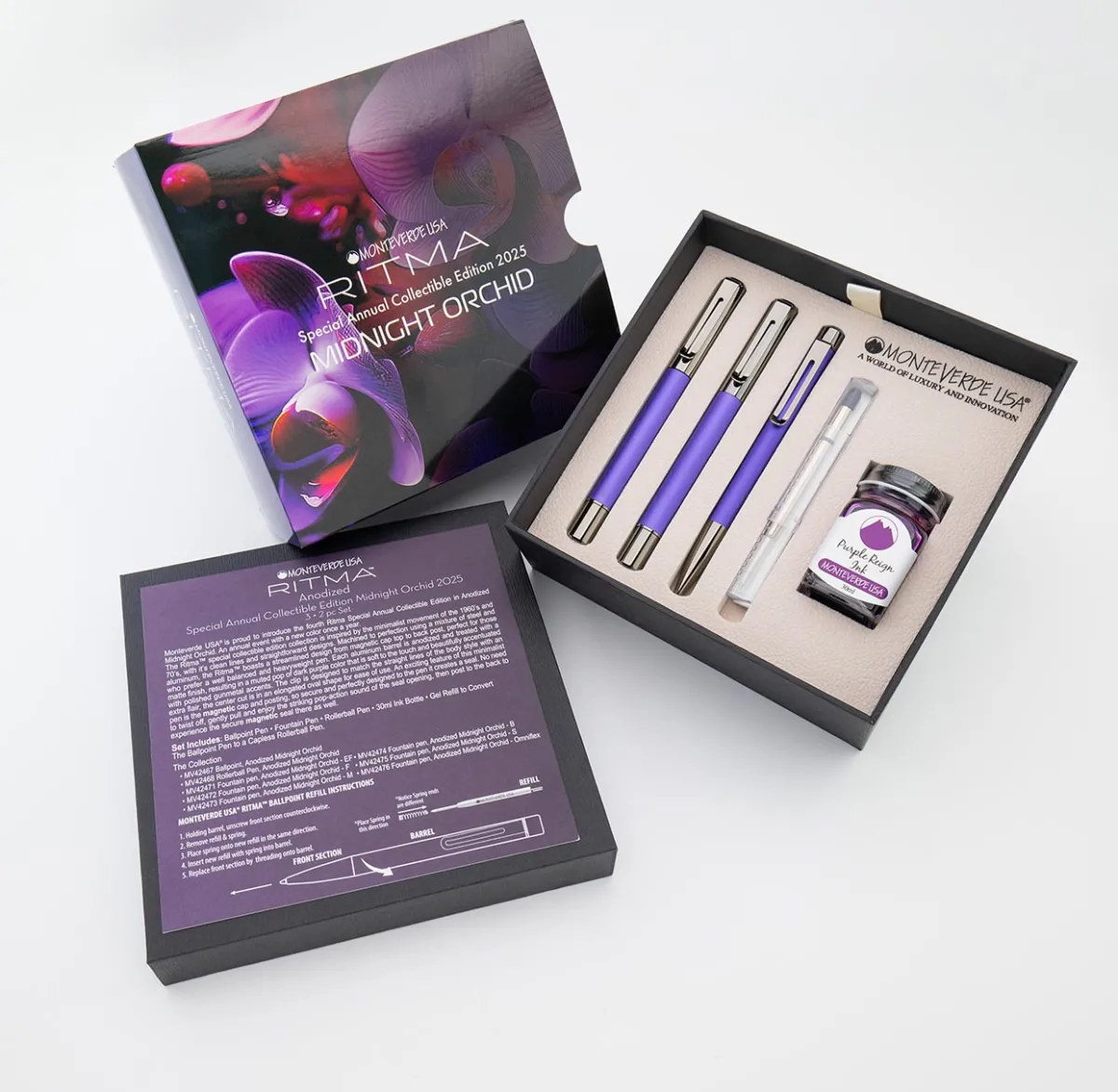 Levenger Fountain Pens|Monteverde*Monteverde Ritma Orchid Special Edition 2025 Set