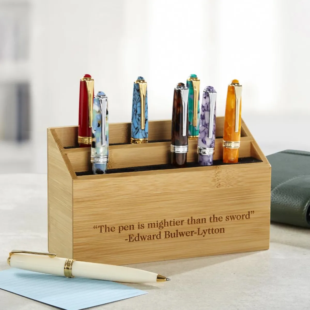 Levenger Pen Cases & Stands|Pen Cases & Stands*Nantucket Bamboo Pen Block