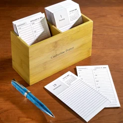 Levenger Planners & Agendas|Desk Pad & Card Planners*Nantucket Note Card Box with 2026 Calendar Cards