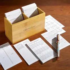 Levenger Planners & Agendas|Desk Pad & Card Planners*Nantucket Note Card Box with 2026 Calendar Cards