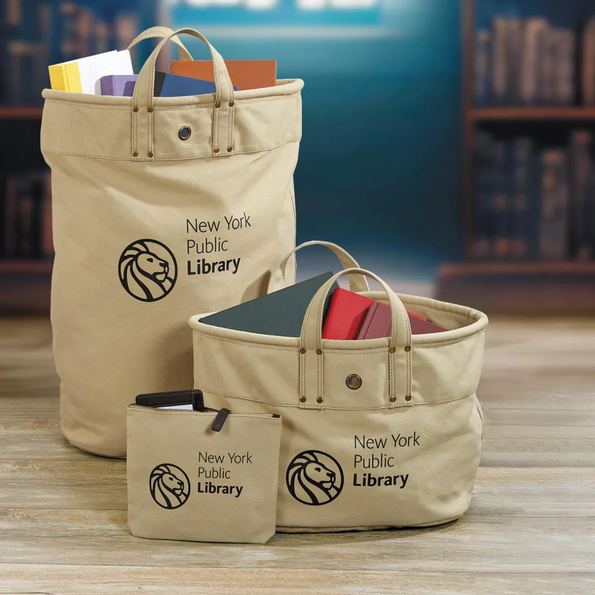 Levenger Book Bags|Handbags & Totes*New York Public Library Half Pint Delivery Tote Bag