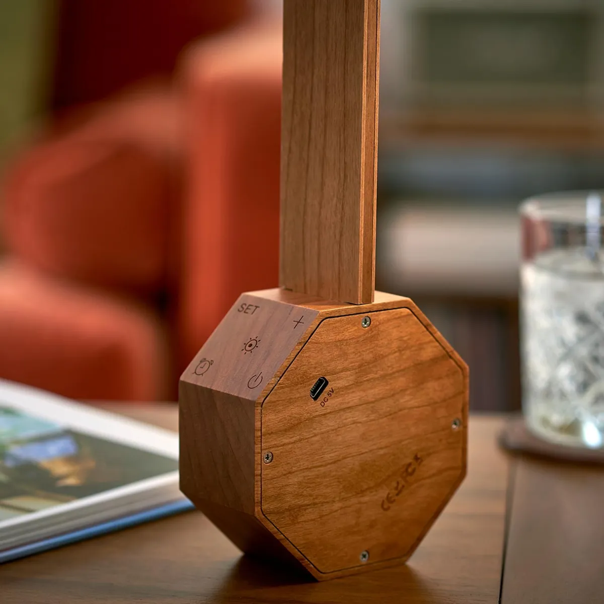 Levenger Lamps & Lighting|Lighting*Octagon One Plus Portable Desk Light and Alarm Clock
